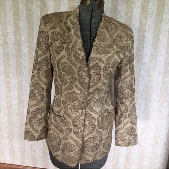 Vintage Jackets & Blazers - Marcello‎ Sollan Vintage Patterned Tapestry Blazer